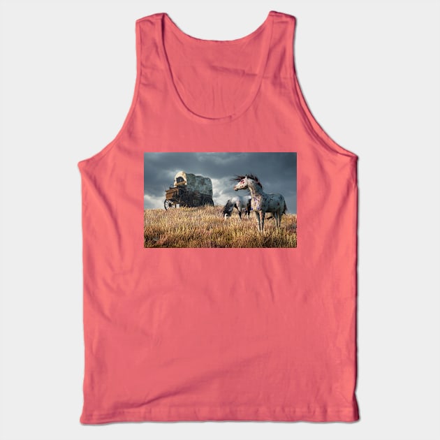 Indian Ponies and Abandoned Wagon Tank Top by DanielEskridge